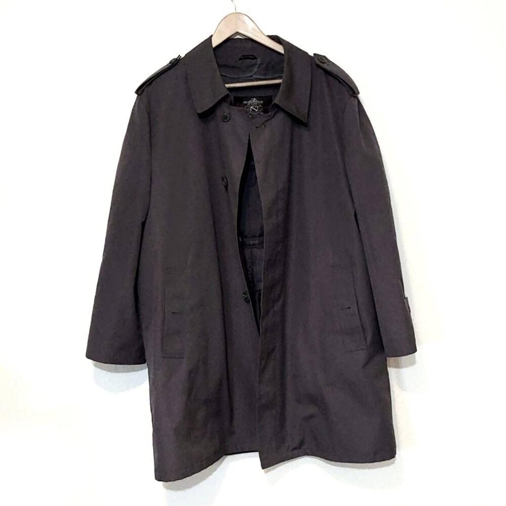 Oleg Cassini signature collection charcoal trench coat with thinsulate